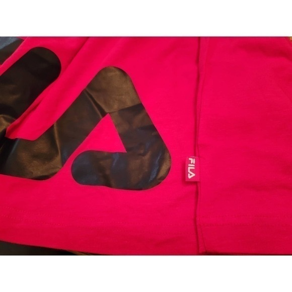 FILA Plus Size Cropped Logo Crewneck T-Shirt Red 3X NWT - Picture 9 of 11
